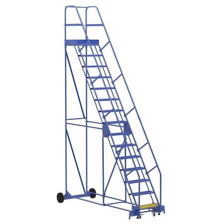 Vestil 186 H Steel Warehouse Ladder, 58 deg Perf, 15 Step, 21", 15 Steps LAD-15-21-P